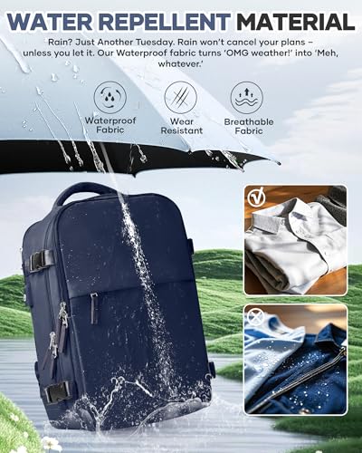Vacuum Seal Travel Backpack with Air Pump,Compression Vacpack Waterproof Carry On Backpack for Travel Women Men with Vacuum System,Airlines Approved Daypack Laptop Space Saver Bags,DarkBlue - color: B9-darkblue(with Air Pump)
