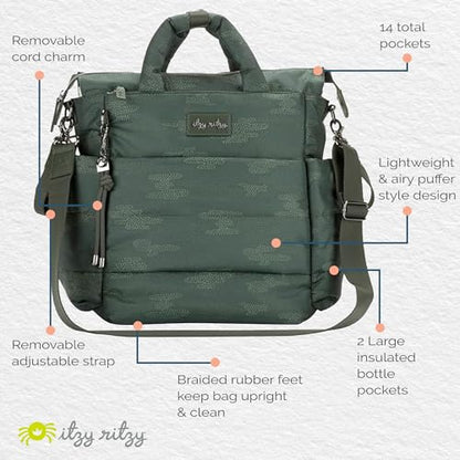 Itzy Ritzy Dream Convertible Diaper Bag Tote Backpack - Baby Diaper Bag with 14 Pockets, Changing Pad & More (Cloud Camo) - color: Cloud Camo