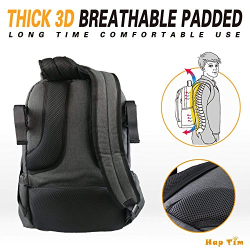 Hap Tim Multi-function Large Baby Diaper Bag Backpack with Stroller Straps, Insulated Bottle Pockets, Changing Pad (Dark Gray-5284) - color: Dark Gray