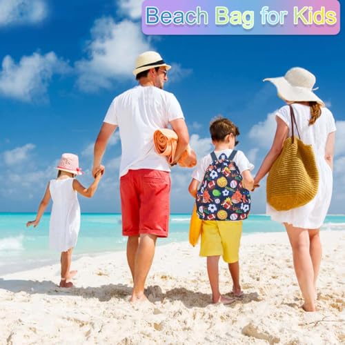 RHCPFOVR Drawstring Backpack for Kids - Football Bags for Girls Mini Gym Dance Beach Swim Travel Bag With Two Water Bottle Holder - color: Football