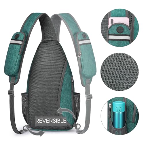 G4Free Sling Bag for Men and Women, RFID Blocking Crossbody Bag, Lightweight Sling Backpack for Travel, Hiking, Walking and Daily Use - color: Dark Green