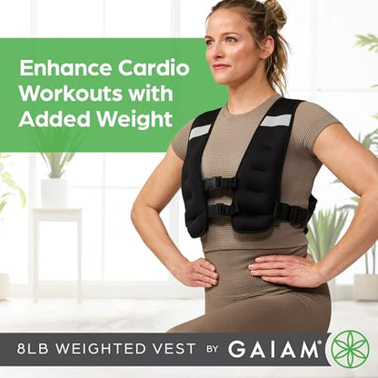 Gaiam Weighted Vest for Women and Men, Adjustable Weighted Workout Vest for Walking, Running, Strength Training - size: Basic