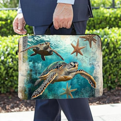 15-Inch Laptop Sleeve – Stylish, Lightweight, Shockproof, Water-Resistant Case for Lenovo, HP, Dell, Asus Notebooks - Cute Turtle - color: Cute Turtle