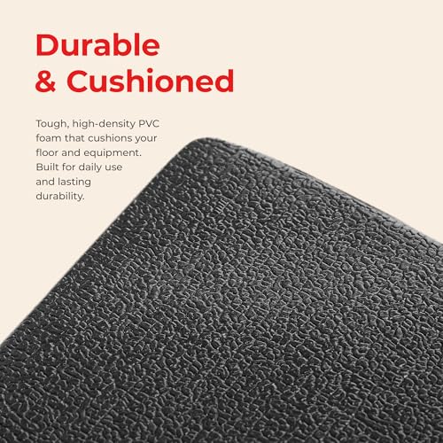 Sunny Health & Fitness Equipment Mat – Multiple Size Options – Non-Slip Floor Protection Pad for Treadmill, Bike, Elliptical, Yoga or Standing Desk and other Exercise Equipment - style: Extra Small 30”