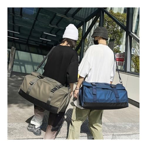 Large capacity travel bag, business travel carry-on baggage backpack, wet and dry separation sports and fitness bag(Blue) - color: Blue