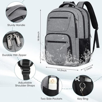 Travel Laptop Backpack, 17 Inch Extra Large Laptop Backpack with USB Charging Hole 45L Anti Theft Travel Backpack Water Resistant College Business Computer Bag Fit 17.3 Inch Laptop for Men Women Grey - color: Grey