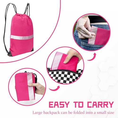 AYKRM Pink Drawstring Backpack Bag work Sackpack - color: Pink