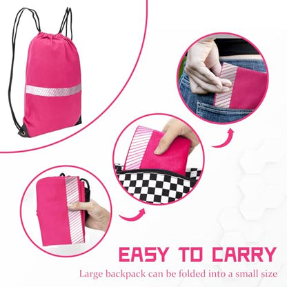 AYKRM Pink Drawstring Backpack Bag work Sackpack - color: Pink