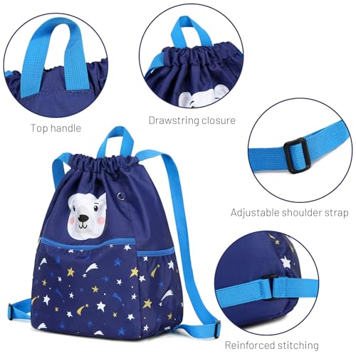 Kids drawstring bag swim Cloth storage bag for boys and girls sports beach camp backpack Fox Red - color: Fox Red