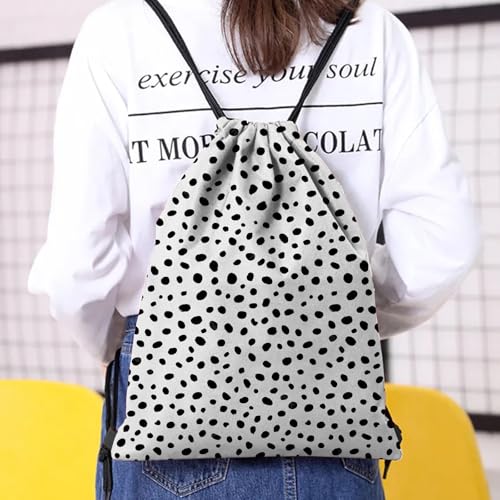 Drawstring Backpack Draw String Bag Waterproof for Sports Gym Beach Travel Cute Aesthetic Sackpack Men Women (13"×17")-Speckle Leopard Cheetah - color: S-1-speckle