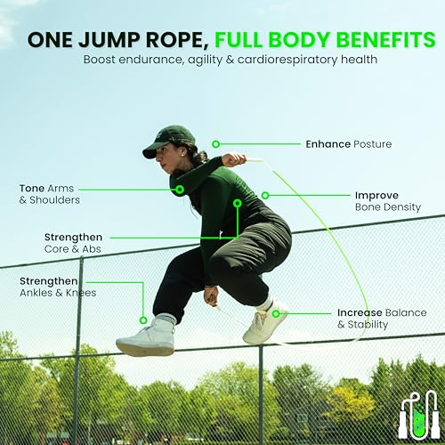Beaded Jump Rope – Adjustable 10ft Skipping Rope for Women, Men & Kids, Beginner Friendly with Durable Weighted Beads, Shatterproof Handles, Tangle-Free for Cardio, Fitness, Freestyle & Home Workout - color: Neon Green & Neon Pink