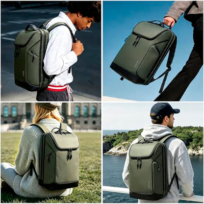 FUTURE AESTHETICS Business Commute Backpack for Men and Women, Waterproof 15.6 Inch Laptop Backpack, Durable Flight-Approved Travel Backpack for Work/College, Green - color: Green