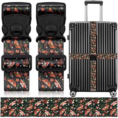 2 Pack Luggage Straps for Suitcases, Adjustable Travel Belt with Double Lock and Quick Release Buckle, Heavy Duty Nylon Bag Packing Strap, Unique Business Travel Accessories-Flower Butterfly - color: 24020 Flower Butterfly
