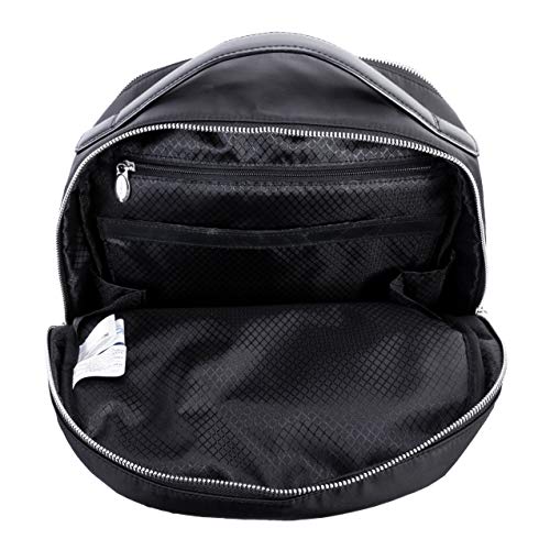 McKleinUSA N Series, Parker, Nano Tech-Light Nylon with Leather Trim, 15" Nylon Dual Compartment Laptop Backpack, Black (18555), One Size - color: Black