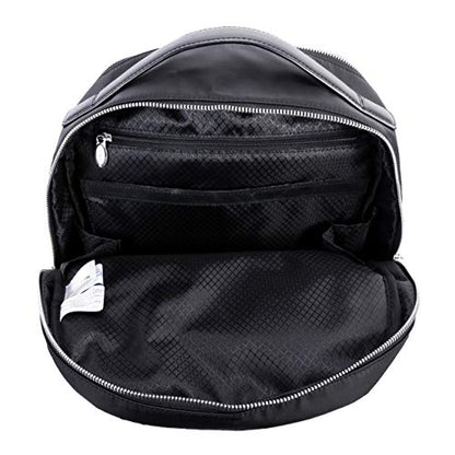 McKleinUSA N Series, Parker, Nano Tech-Light Nylon with Leather Trim, 15" Nylon Dual Compartment Laptop Backpack, Black (18555), One Size - color: Black
