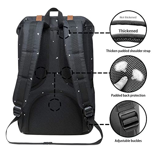 KAUKKO Laptop Outdoor Backpack Traveling Daypack Hiking Rucksack Large Capacity Bag Fits 15.6"(5-13-BLACK) - color: P13-black