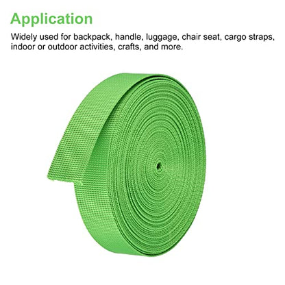 MECCANIXITY Flat Nylon Webbing Strap 1 Inch 10 Yards Bluish Green for Backpack, Luggage-rack - color: Bluish Green