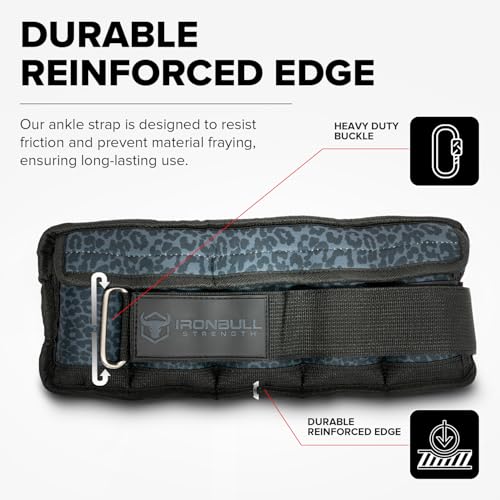 Adjustable Ankle Weights (10lbs/Pair) - Weighted Ankle Weight for Walking, Gym and Exercise - 2, 4, 6, 8, 10 LB Leg Weight Set with Straps for Women and Men - 1-5 lbs Each Ankle Adjustable for Weight Lifting - color: Leopard