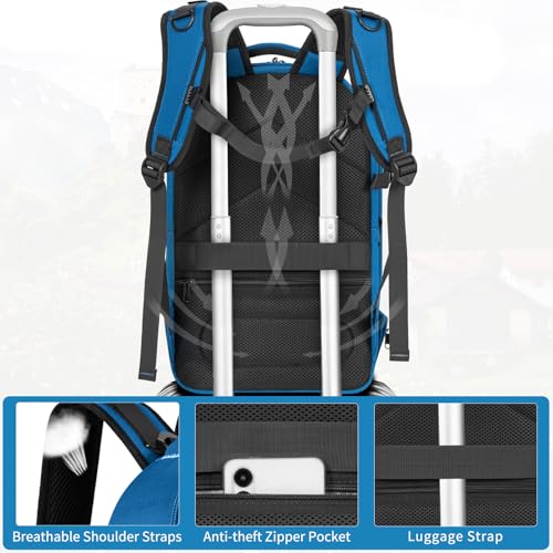Camera Backpack, Hardshell DSLR Photography Camera Bag with Rain Cover, Waterproof Hard Shell Camera Case with Tripod Holder & 15.6" Laptop Compartment Compatible with Canon/Nikon/Sony/DJI Mavic Drone - color: Blue