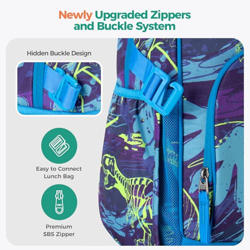 Choco Mocha Lightning Backpack for Kids Boys, Elementary School Backpack for Boys Ages 6-8 Kids Bookbag 17 Inch with Chest Strap, Blue - color: Lightning-blue