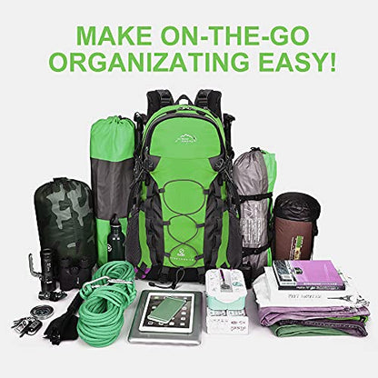 INOXTO lightweight Hiking Backpack 35L/40L Hiking Daypack with Waterproof Rain Cover for Travel Camping Outdoor Men and Women - color: 40l Green
