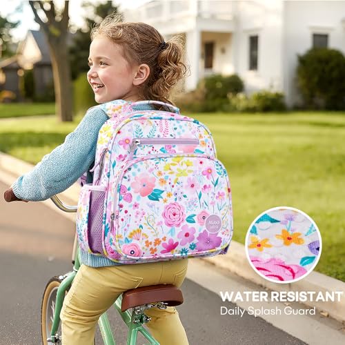 mibasies Toddler Backpacks for Girls 2-4: Little Kid Bookbag for Preschool Prek Daycare Flower Light Purple - color: Flower Light Purple, style: Toddler-12"h(not Fit Folder)