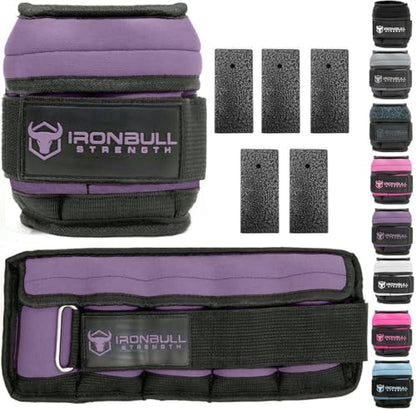 Adjustable Ankle Weights (10lbs/Pair) - Weighted Ankle Weight for Walking, Gym and Exercise - 2, 4, 6, 8, 10 LB Leg Weight Set with Straps for Women and Men - 1-5 lbs Each Ankle Adjustable for Weight Lifting - color: Lavender