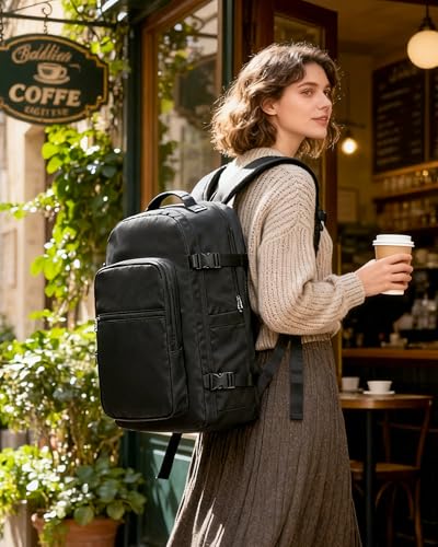 coofay Vacuum Backpack Travel with Pump Vacpack Backpack with Vacuum Seal Backpacks Traveling Backpacks Vacuum Compression Air Travel Bag Carry on Luggage - color: A-black