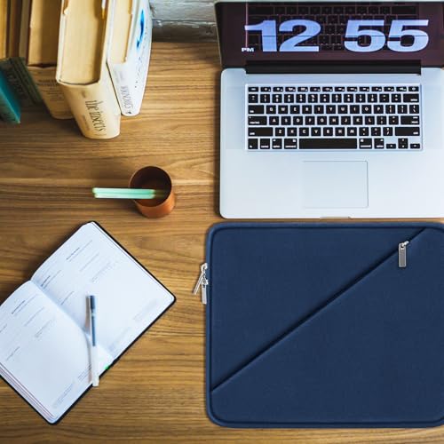 Laptop Sleeve 15.6 inch, Traveling Carrying Computer Sleeve Bag with Zippered Pocket, Shockproof Protective Laptop Case Compatible for Apple Notebook, HP, Dell, Acer, Asus, Lenovo, Deep Blue - color: Deep Blue, size: 15.6 inch