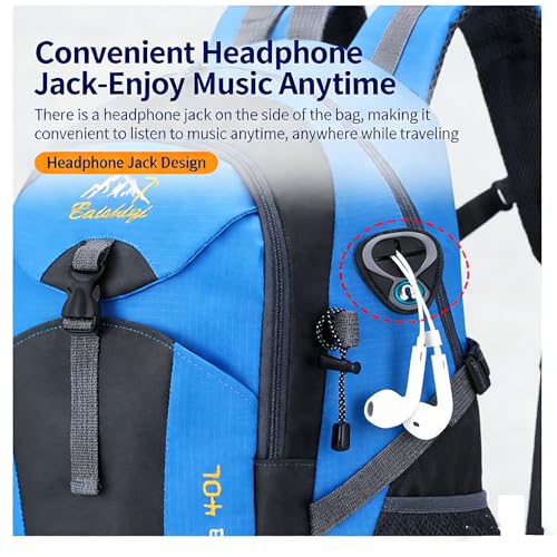 Travel Backpack 40L.Flight Friendly Approved Carry-on Luggage,Anti theft.Water.resistant.Lightweight.Business.Rucksack,Durable Large Weekender Bag Daypack Fits 17.3 Inch Laptop Unisex - color: Grey and Blue