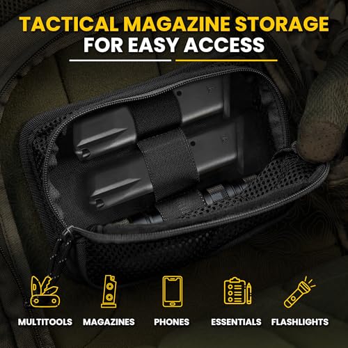 M-Tac Mesh Organizer Pouch with Hook & Loop Backing, EDC Tactical Admin Pouch, Backpack Organizer Insert, Small Gear Utility Bag - color: Black