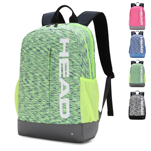 HEAD Lightweight Sport Backpack for Men & Women, Causal Backpacks with 10 Pockets for Gym/Travel/Outdoor, Daily Daypack College Backpack Fits 13.5 Inch Computer (Green) - color: Green
