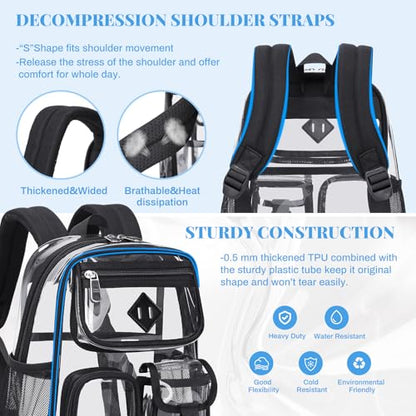 PIG PIG GIRL Mini Clear Backpack for Stadium Events, Small Clear Bag for Child for Festival Concert,Black(Not Fits School) - color: Mini-black