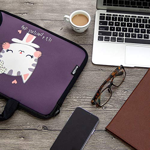 RICHEN 17 inch Laptop Shoulder Bag Carrying Case Computer PC Cover Pouch with Handle Fits 15.6/16/17/17.3/17.4 inch Laptop Notebook (16-17.3 inch, Cute Cat) - color: Cute Cat