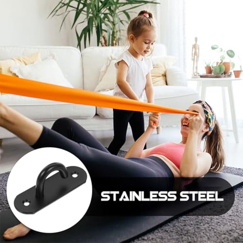 COHEALI 4 Pieces Stainless Steel Wall Anchor Hooks Heavy Duty Resistance Band Mount for Gym Workout and Yoga Strap Hanging, Large Open Ceiling Hooks for Home Fitness