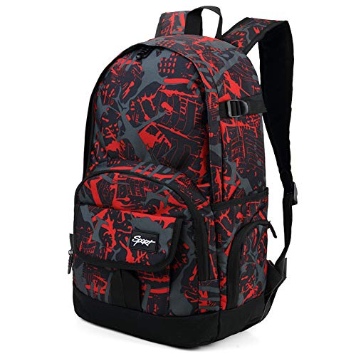 rickyh style School Backpack Travel Bag for Men & Women Lightweight College Back Pack with Laptop Compartmen - color: Graffiti Red2