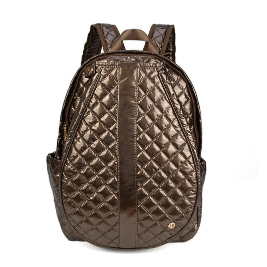 lemonbella Tennis Backpack for Women- Tennis Bag for Women with Tennis Racket Cover + Zipper | Holder Elastic Pockets For Water Bottle | Large Storage Compartment - color: Cappuccino