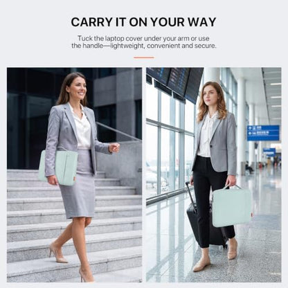 DOMISO 360° Protective Laptop Sleeve Laptop Case 15.6 inch - color: Mint Green, size: 15.6"