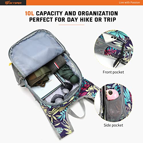 SKYSPER Small Daypack 10L Hiking Backpack Packable Lightweight Travel Day Pack for Women Men - color: Leaf, size: 10l