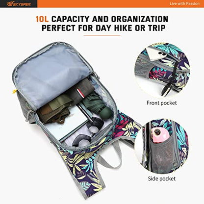 SKYSPER Small Daypack 10L Hiking Backpack Packable Lightweight Travel Day Pack for Women Men - color: Leaf, size: 10l