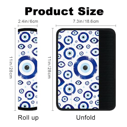 2Pcs Soft Auto Seat Belt Cover Pads, Demon Eye Car Seatbelt Shoulder Cushion for Comfortable Driving, Compatible with All Cars' Seatbelt and Backpack Straps 11x2.4inch - color: Demon Eye