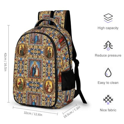 Laptop Backpack Catholic Saints Images, Work Backpack with Breathable Shoulder Straps for Office Commute - color: Pattern (323)