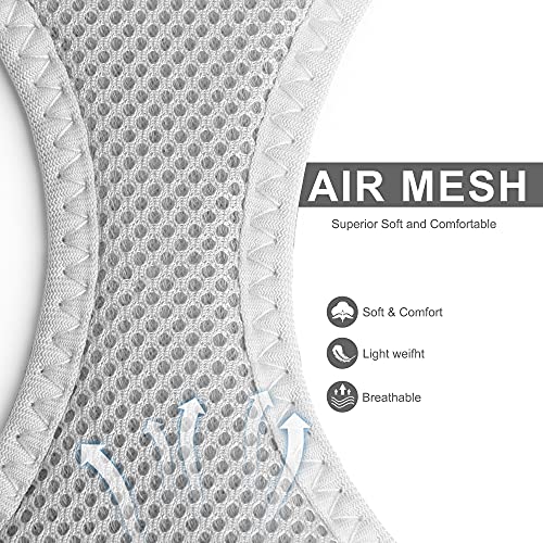 Fida Comfy Dog Harness with Leash, Cat Vest Harness Escape Proof, Breathable Lightweight Soft Mesh, Adjustable Reflective Step-in Harness for Puppy Toy Breeds & Extra-Small Pet (XXS, Grey) - color: Light Gray, size: XXS (Neck:11.4"-12.2"; Girth:12.6"-14.2