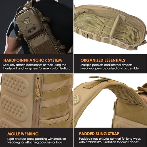 HAZARD 4 Plan-B '17 Sling Pack – Crossbody EDC Bag for Travel, Hiking & Everyday Carry, 11.8L, Coyote - color: Coyote, size: Plan-B '17