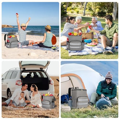 Backpack Cooler - 54 Cans Large Capacity Insulated Leak Proof Backpack for Men & Women, Cooler Bag Picnic Camping Beach Hiking Travel Lunch Backpack - color: Grey, size: 54 Cans