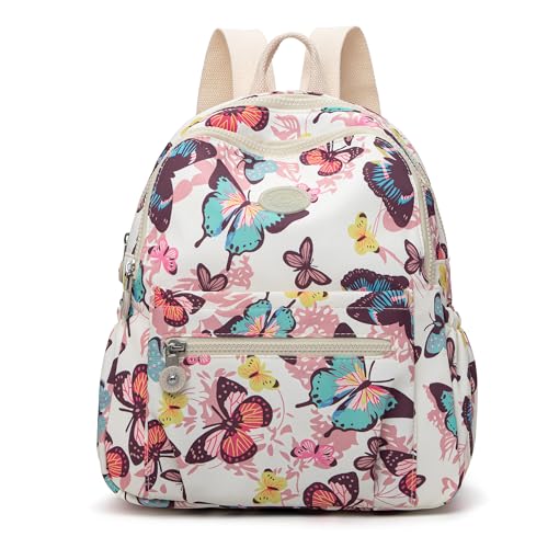 Pealwel Mini Backpack Purse for Women,Small Nylon backpacks for Ladies Backpacks Women Anti Theft Travel Bag (Butterfly) - color: Butterfly