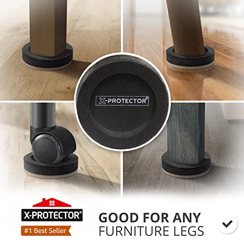 Felt Furniture Sliders for Hardwood Floors X-PROTECTOR 8 PCS 3 ½” - Furniture Slider with Unique Design - Heavy-Duty Furniture Movers for Hard Surfaces - Felt Sliders - Move Your Furniture Easily! - size: 8 PCS 3 1/2 inch (NEW)