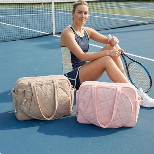 YEEGO DIRECT Tennis Bags for Women, Tennis Backpack Pickleball Racket Bags,Water-Resistant Sling Tote Padel Bag for Pickleball Tennis Badminton, Cute Gifts for Women Girl, Duffle Bag Gym Travel - color: CAMEL