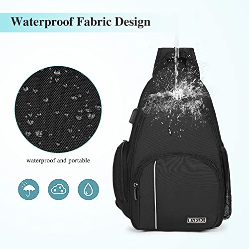 BAIGIO Camera Sling Bag Small Camera Backpack for Photographers,Water-resistant Camera Crossbody Bag Travel Caemra Backpack for DSLR SLR Mirrorless Camera - color: Black