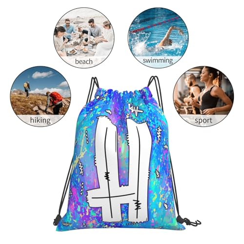 Drawstring Backpack Bag Sport Gym Sackpack Initial Blue Draw String Cinch Bags Bulk String Backpack Storage Bag for Women Men Letters H - color: Letters H